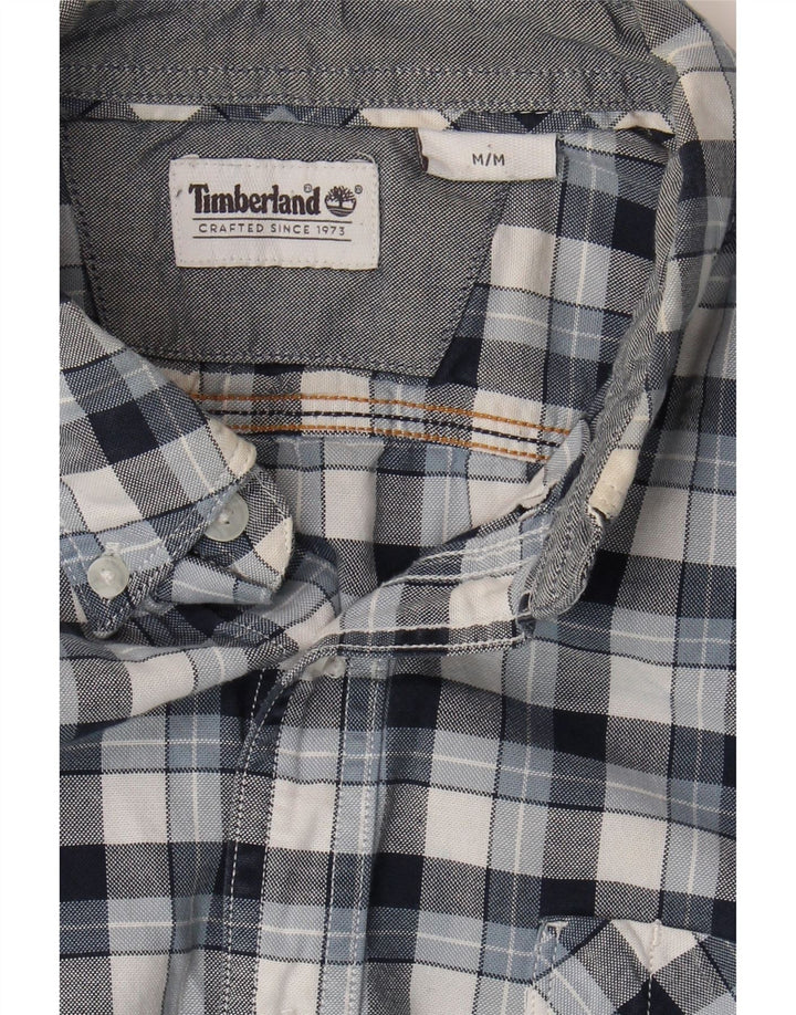 TIMBERLAND Mens Shirt Medium Navy Blue Check Cotton Vintage Timberland and Second-Hand Timberland from Messina Hembry 
