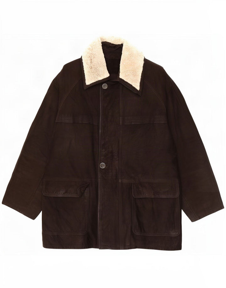 Lavorazione Artigiana Chaqueta de cuero para hombre IT 48 Marrón medio