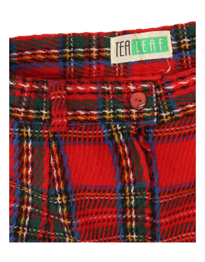 Falda lápiz vintage para mujer W24 cuadros rojos pequeños