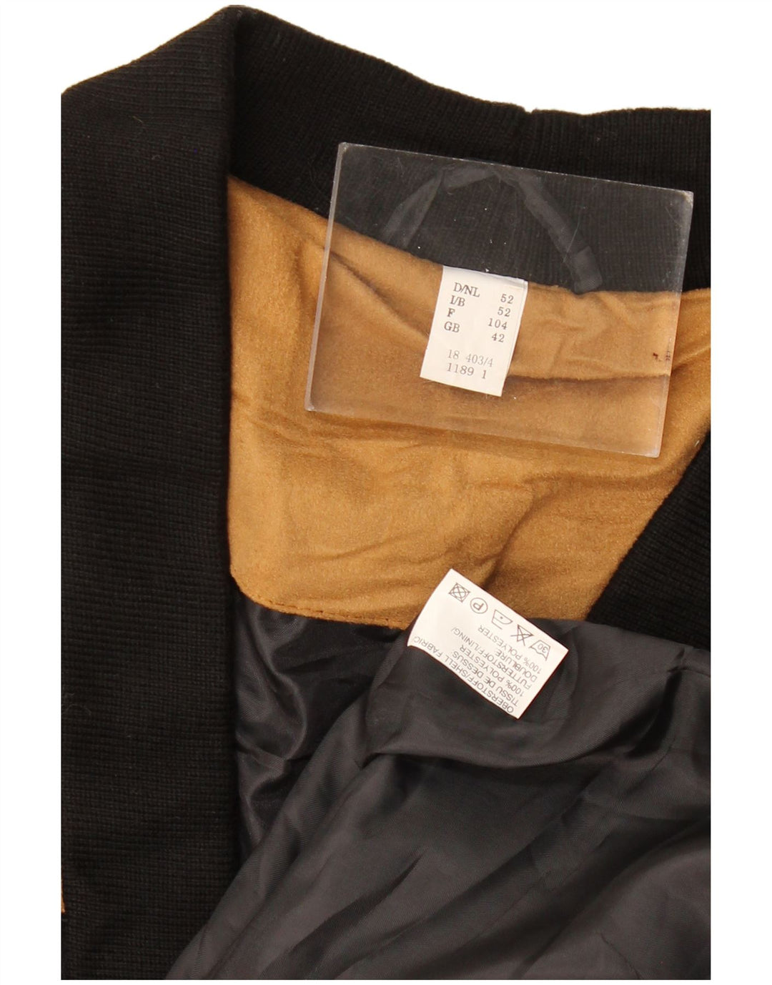 VINTAGE Chaqueta Bomber para Hombre Reino Unido 42 XL Poliéster Colorblock Negro