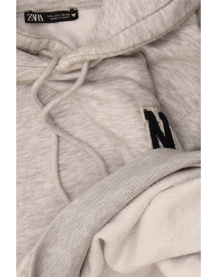 Zara - Jersey con capucha extragrande para mujer, talla 40, color gris grande