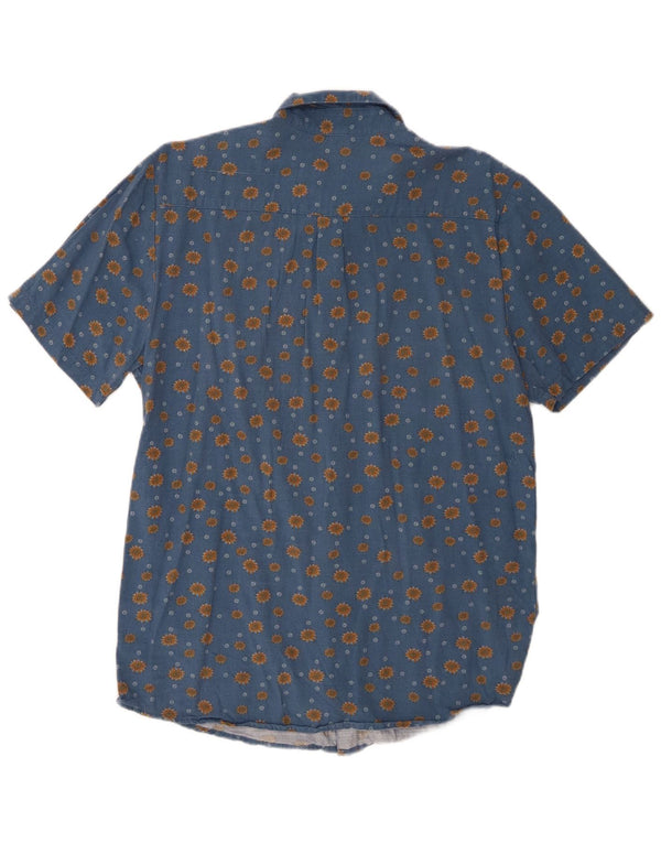 Camisa Volcom de manga corta con ajuste moderno para hombre, algodón azul grande