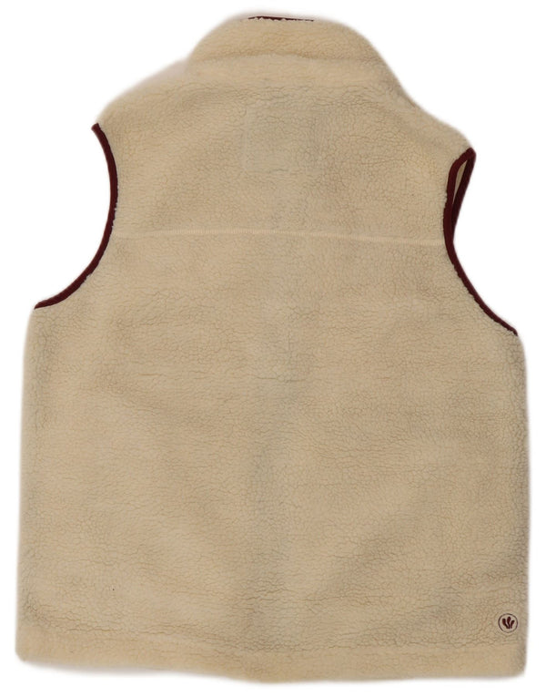 FAT FACE Chaleco polar para mujer UK 40 Mediano Blanco Roto Poliéster