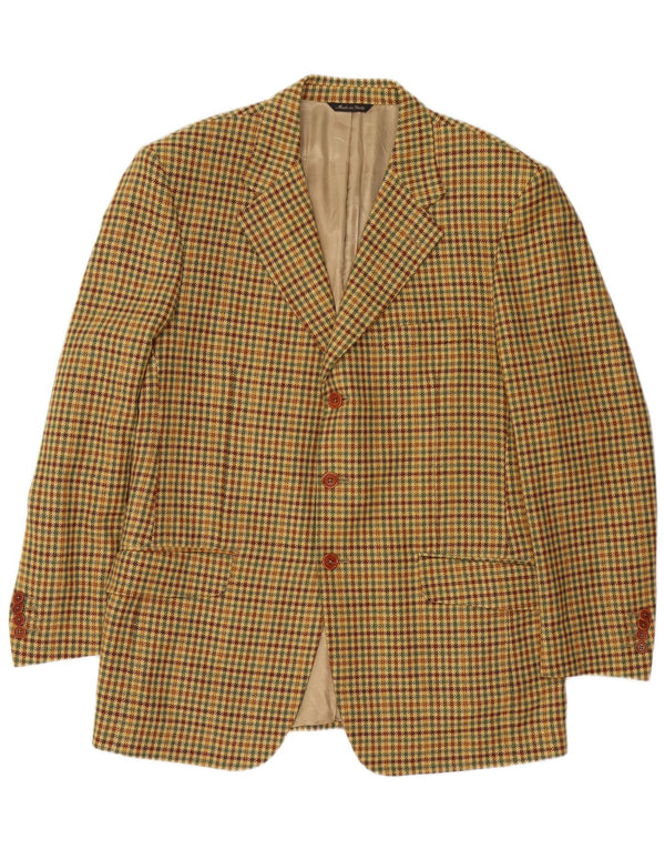 Ermenegildo Zegna Chaqueta tipo blazer de 3 botones para hombre IT 52 Large Beige Houndstooth