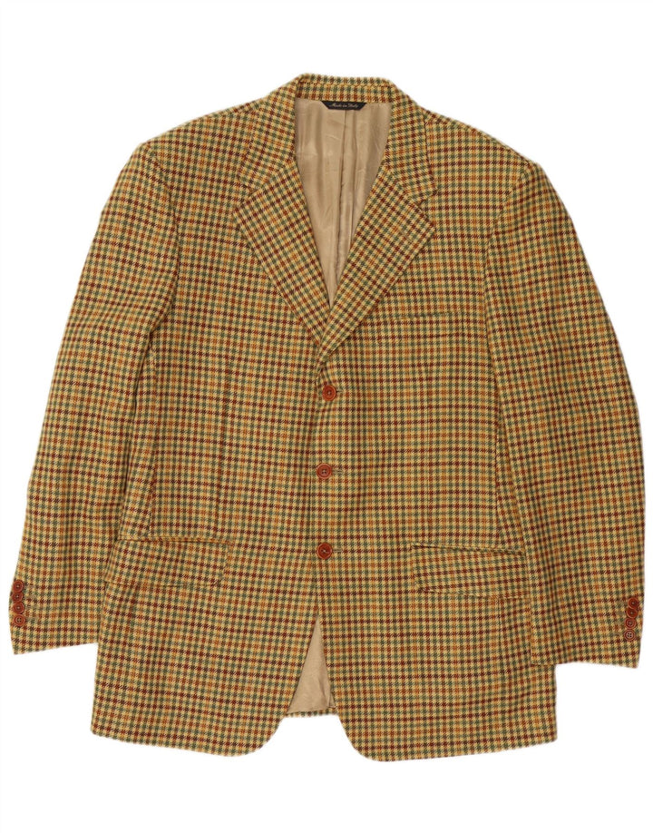 Ermenegildo Zegna Chaqueta tipo blazer de 3 botones para hombre IT 52 Large Beige Houndstooth