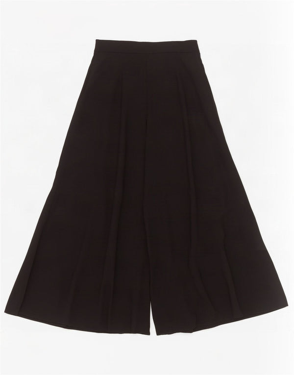 Zara Mujer Pantalones Casuales Acampanados De Cintura Alta Pequeño W26 L26 Poliéster Negro