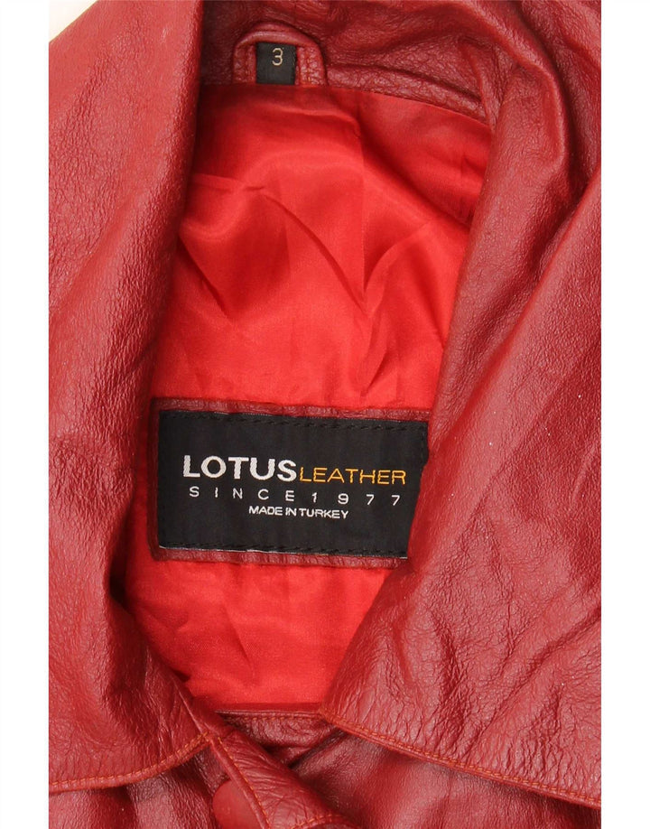 Lotus Abrigo de cuero para mujer UK 44 Large Borgoña