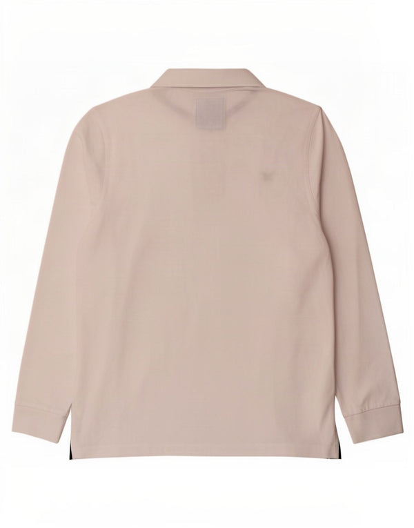 Crew Clothing Polo de manga larga para hombre Algodón blanco grande