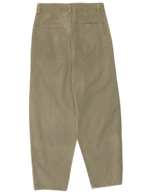 Zara Mujer Pantalones Cargo Holgados De Cintura Alta EU 34 XS W24 L24 Caqui