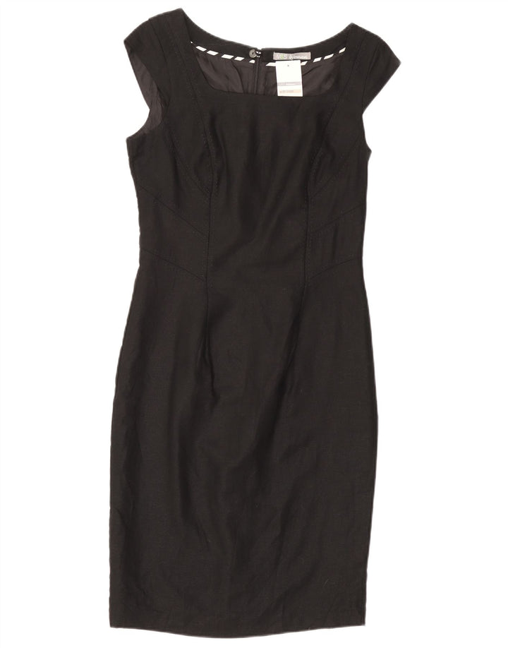 MARKS & SPENCER Vestido tubo para mujer UK 8 Pequeño Lino negro