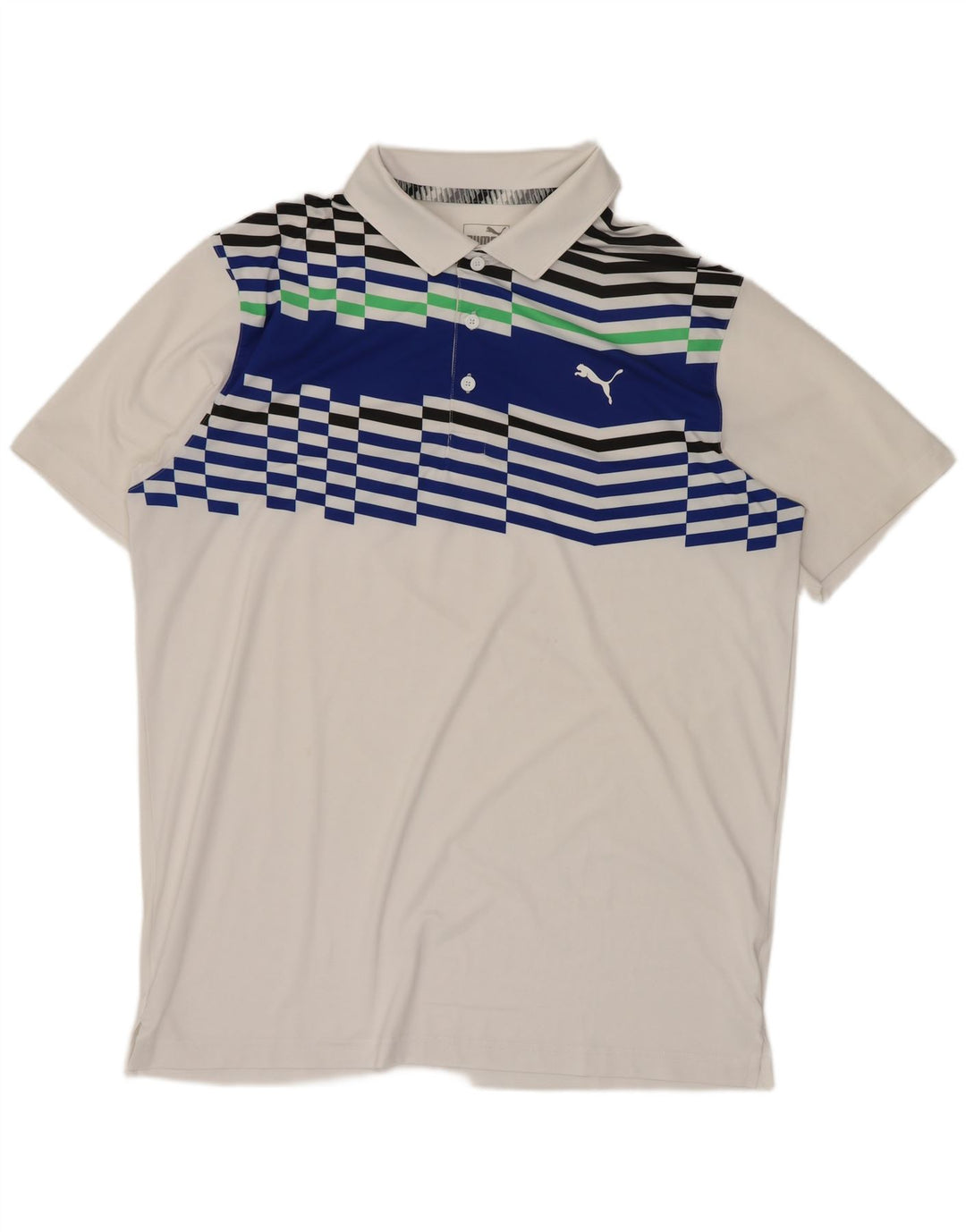 Polo Puma Para Hombre Blanco Medio Colorblock