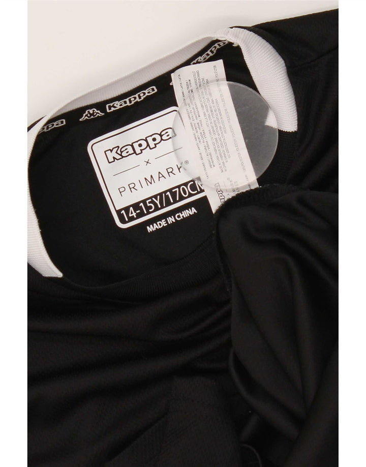Kappa Camiseta para niño 14-15 años Negro Colorblock Poliéster