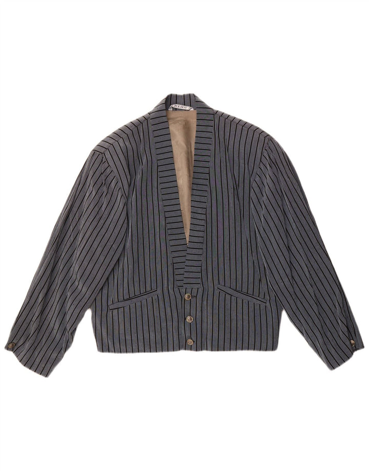 Polbot Chaqueta tipo blazer de 3 botones para hombre UK 38 Azul medio a rayas