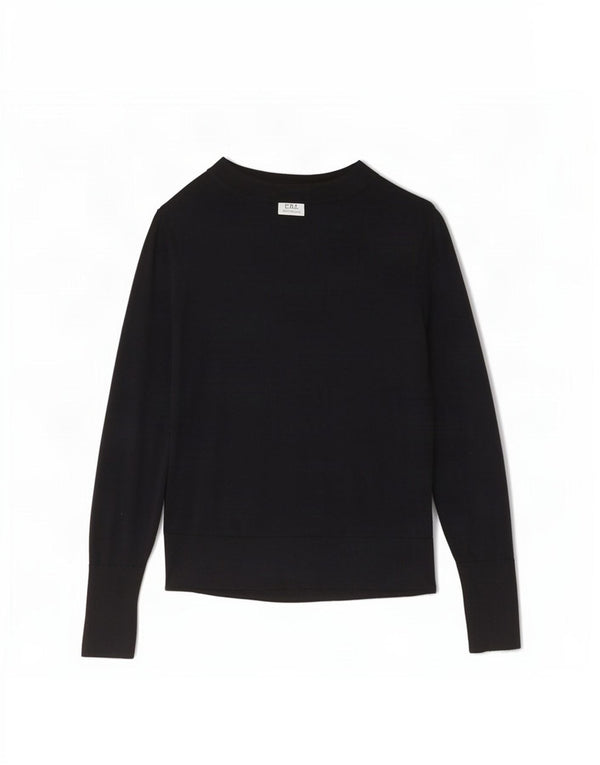 Jigsaw Jersey de cuello alto para mujer UK 12 Medium Black Wool