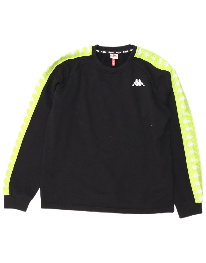 Kappa Hombre Sudadera Gráfica Jumper Medium Negro Colorblock Algodón