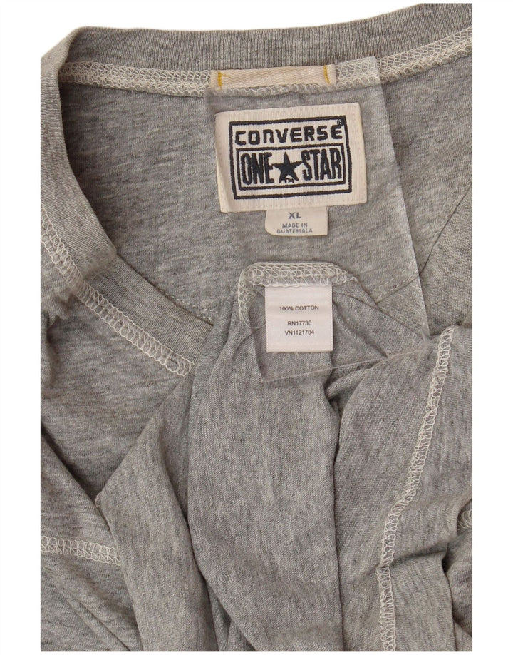 CONVERSE Camiseta gráfica para hombre Top XL Algodón gris