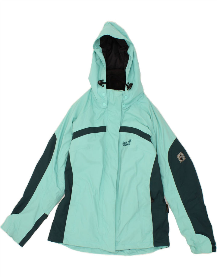 JACK WOLFSKIN Chaqueta cortavientos con capucha para mujer UK 40/40 Verde medio