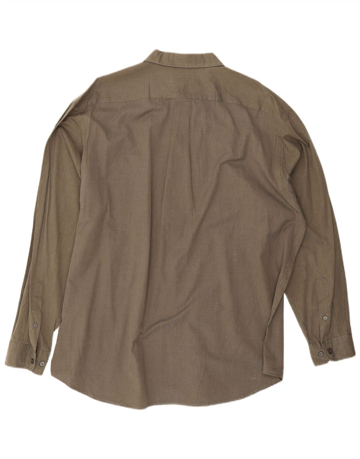 Eddie Bauer Camisa Hombre XL Algodón Caqui