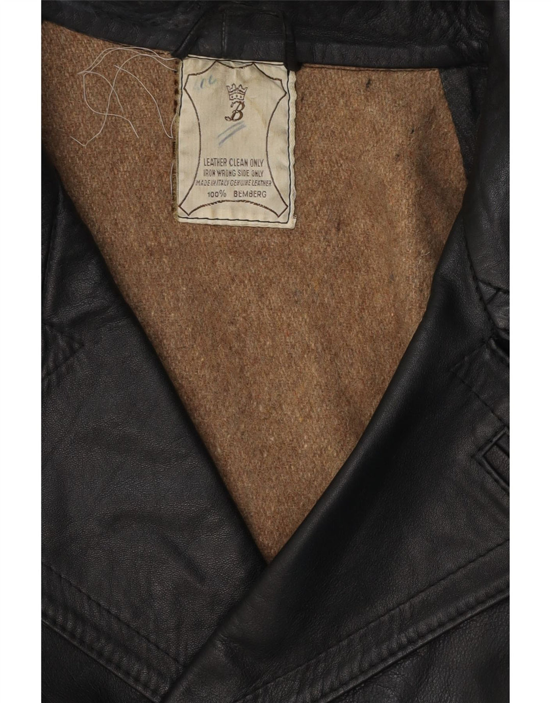 Vintage chaqueta de cuero para hombre Reino Unido 38 cuero negro medio