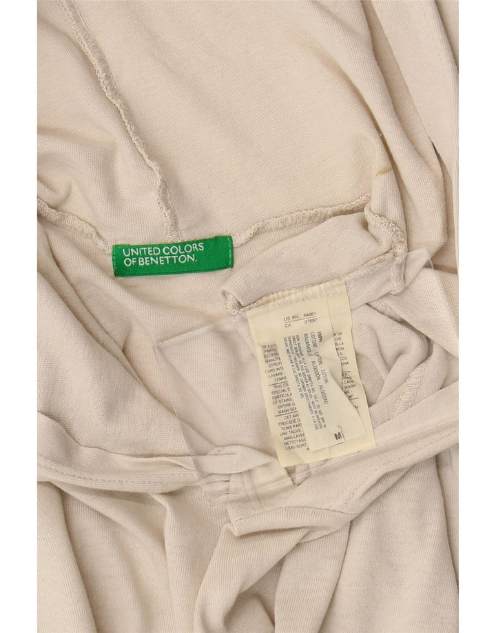 Benetton Camiseta Con Capucha Top Medium Off White Algodón