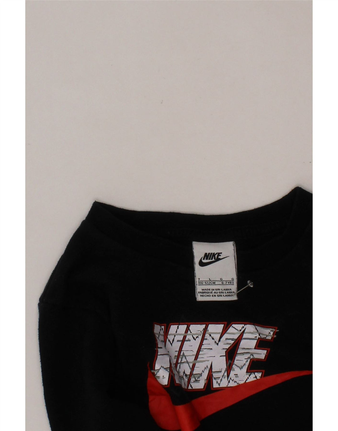 NIKE Sudadera con gráfico para niños 6-7 años Grande Negro