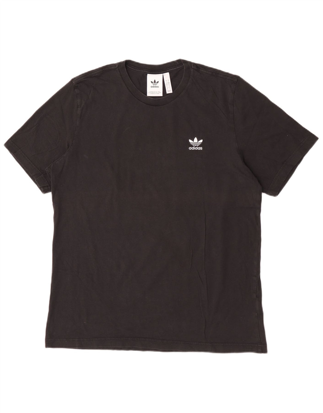 Adidas - Camiseta para hombre, talla grande, algodón negro