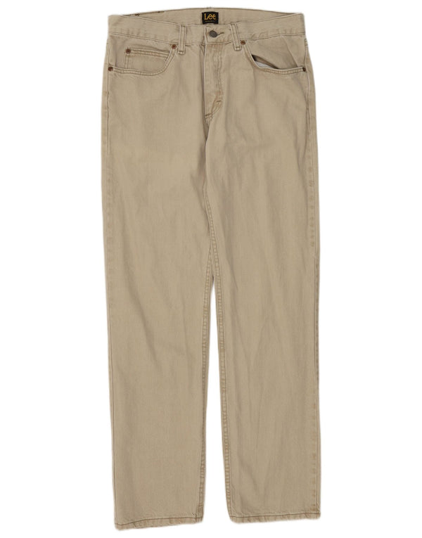 Pantalones Casuales De Corte Regular Para Hombre Lee W32 L34 Algodón Beige