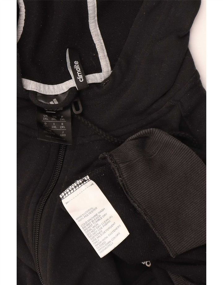 Adidas Mens Climalite Zip Sudadera con capucha suéter 2XL Negro Poliéster