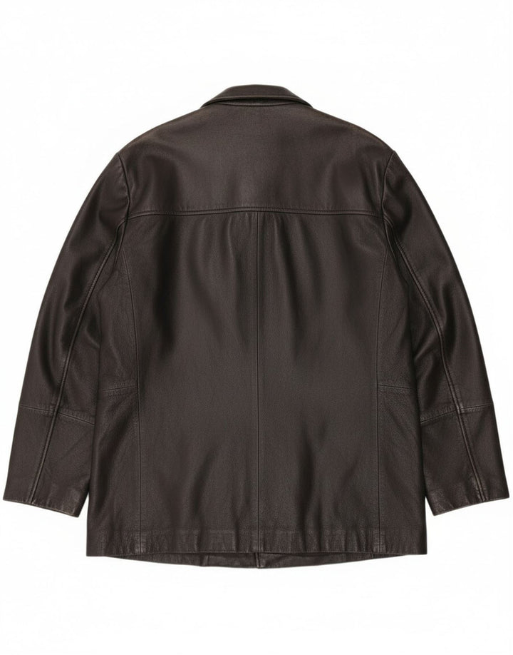 Vintage chaqueta de cuero para hombre Reino Unido 40 cuero negro grande