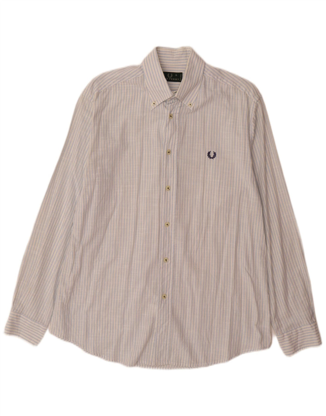 Camisa Fred Perry Hombre Grande Azul Rayas Algodón