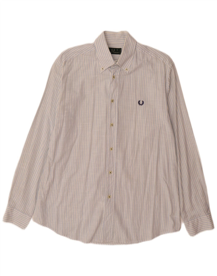 Camisa Fred Perry Hombre Grande Azul Rayas Algodón