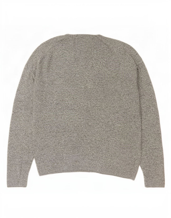 Zara Hombre Jersey De Cuello Redondo Jersey Grande Gris Moteado