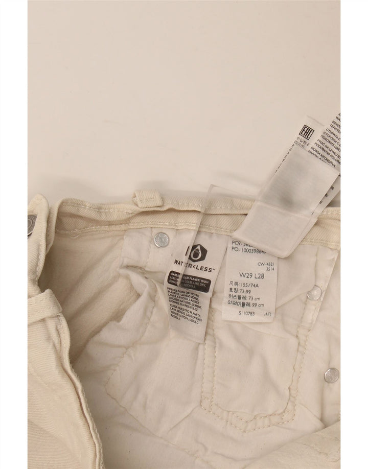 Levi's Vaqueros Rectos 501 Para Mujer W29 L28 Algodón Blanco Roto