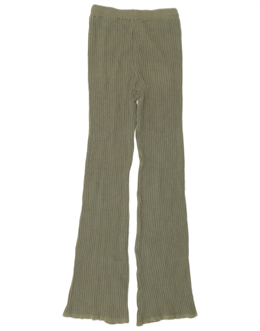 Zara Leggings acampanados de punto para mujer UK 42 Poliéster verde medio