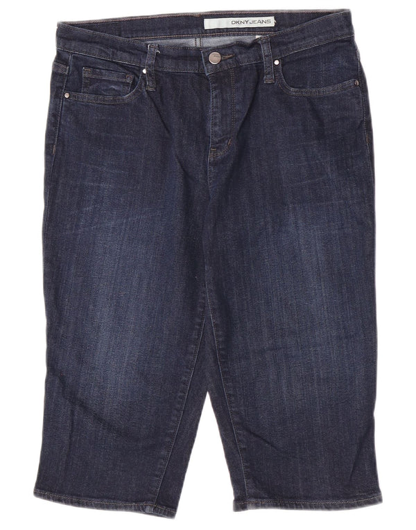 Dkny Pantalones cortos de mezclilla para mujer US 8 Medium W30 Azul marino Algodón