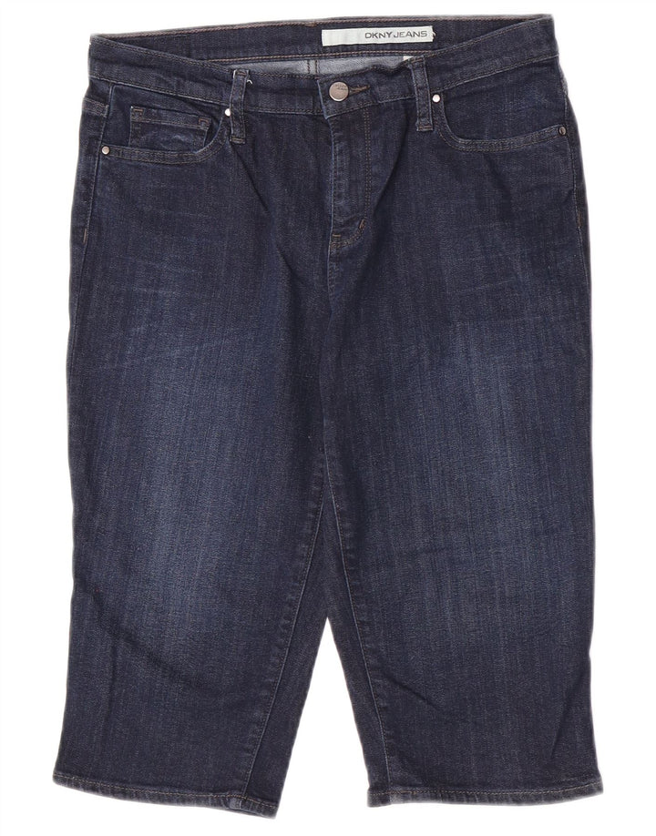 Dkny Pantalones cortos de mezclilla para mujer US 8 Medium W30 Azul marino Algodón