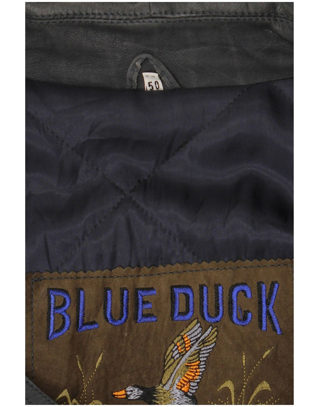Blue Duck Abrigo de cuero para hombre IT 50 Large Azul marino