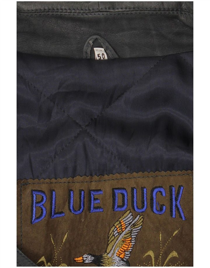 Blue Duck Abrigo de cuero para hombre IT 50 Large Azul marino