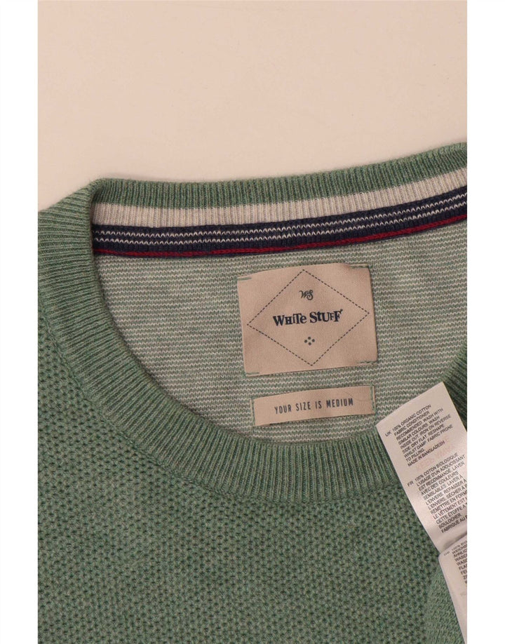 Jersey con cuello redondo para hombre de White Stuff en algodón verde medio