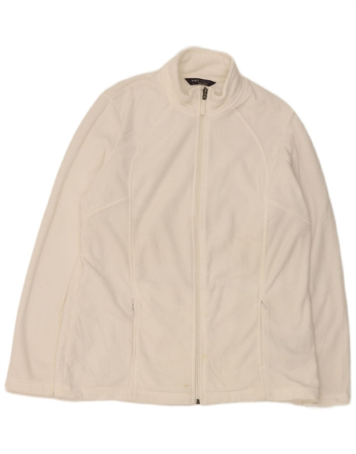Marks & Spencer Chaqueta polar para mujer UK 46 Grande Poliéster blanco