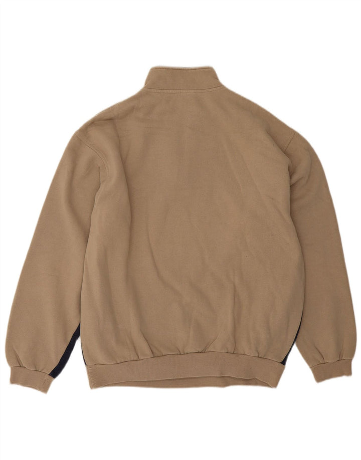 Fila Hombre Zip Neck Sudadera Jumper Medium Beige Colorblock Algodón