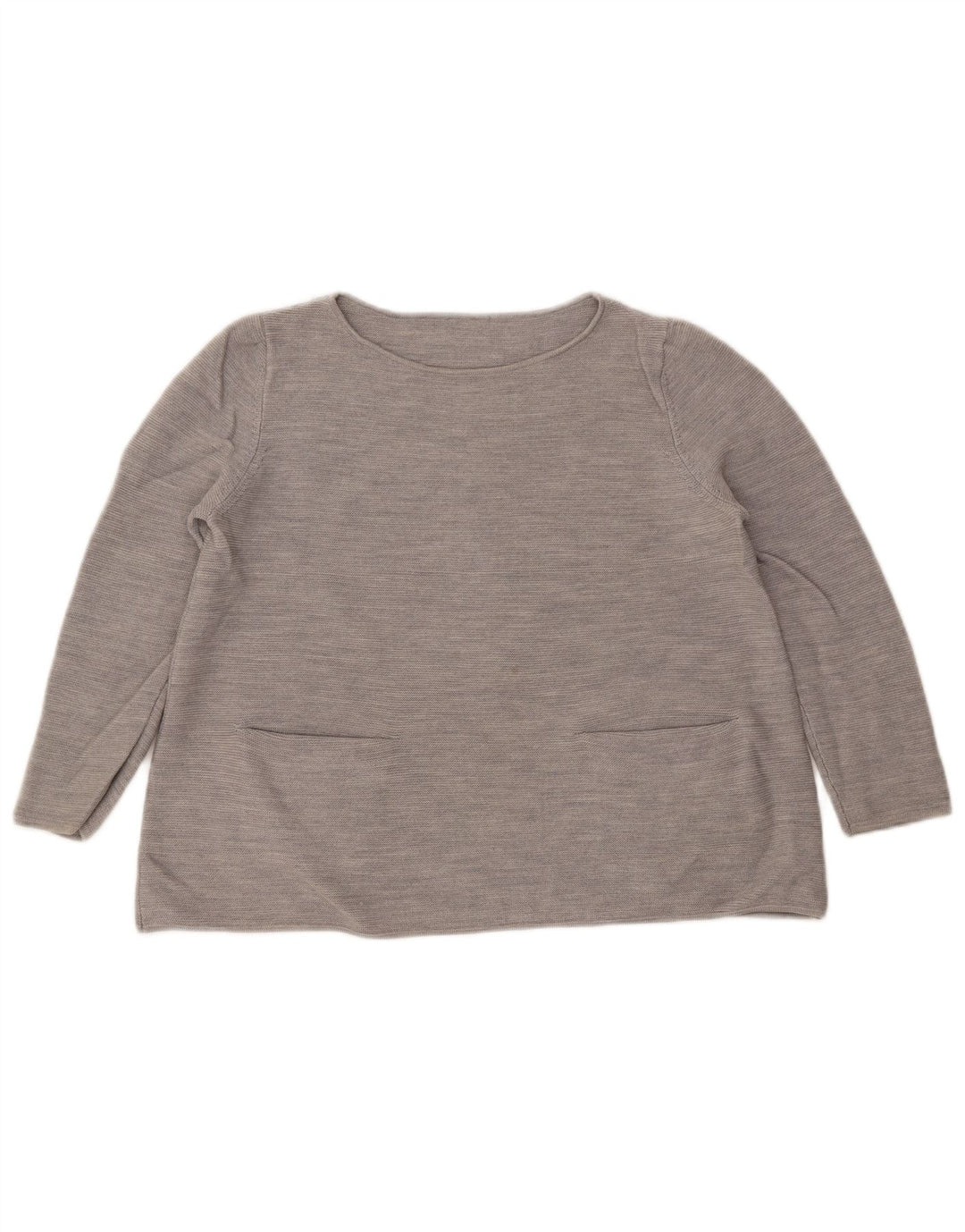 COS Suéter tipo jersey para mujer con manga 3/4 y cuello barco UK 10 Small Grey Wool
