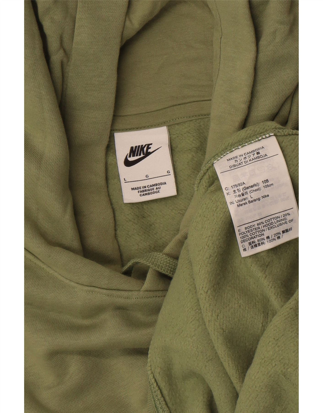 Nike - Sudadera con capucha para hombre, talla grande, color verde, algodón