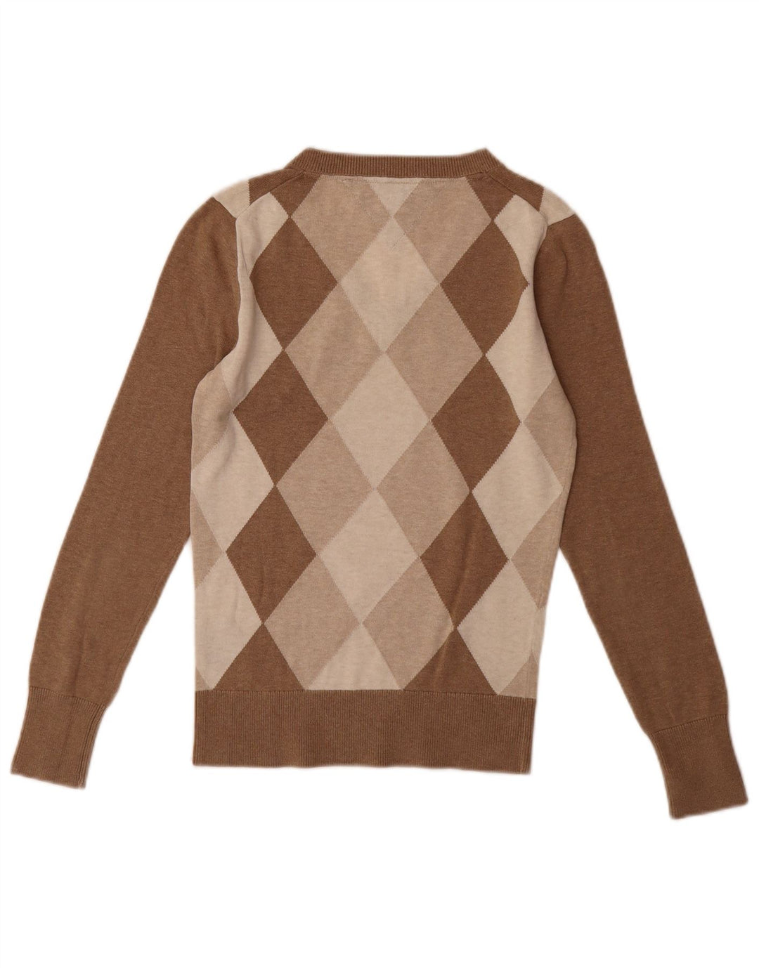 TOMMY HILFIGER Suéter tipo jersey con cuello en V para mujer UK 10 Small Brown