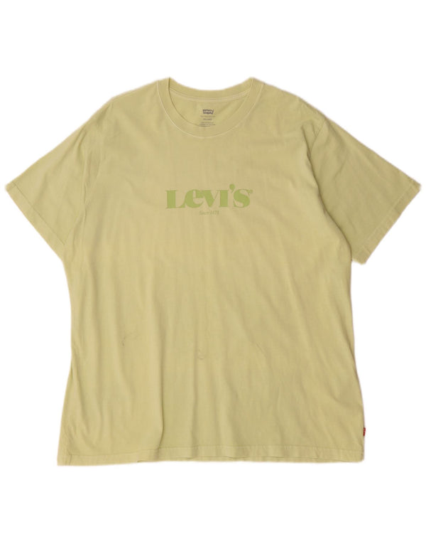 Levi's Camiseta con gráfico de ajuste relajado para hombre Top grande de algodón verde