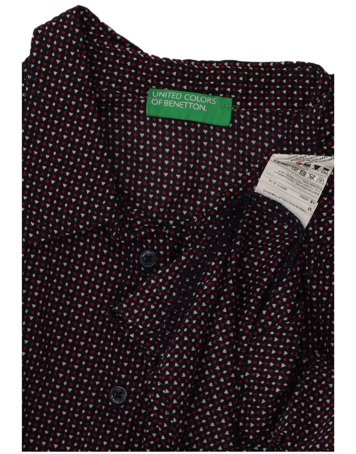 BENETTON Camisa con estampado abstracto para mujer UK 44 Mediana Algodón multicolor