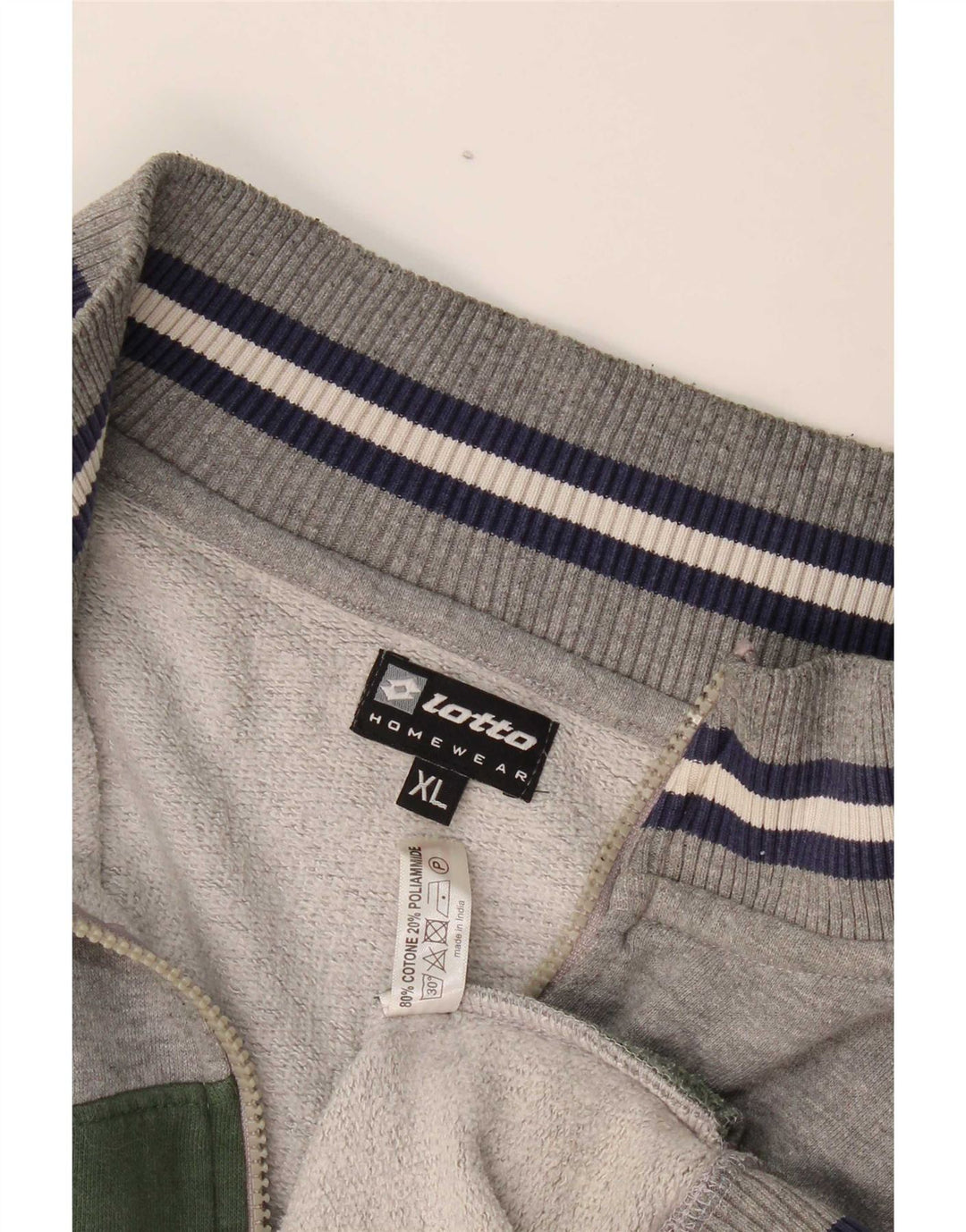 Lotto Hombre Chándal Top Chaqueta XL Gris Colorblock Algodón