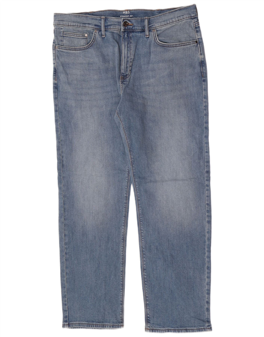 Marks & Spencer Jeans rectos cortos para hombre W36 L29 Algodón azul