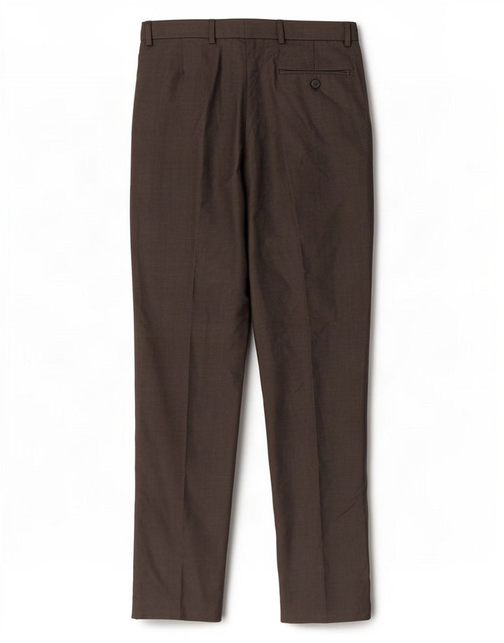 Pantalones de traje con pinzas para mujer Marks & Spencer W32 L33 Poliéster marrón