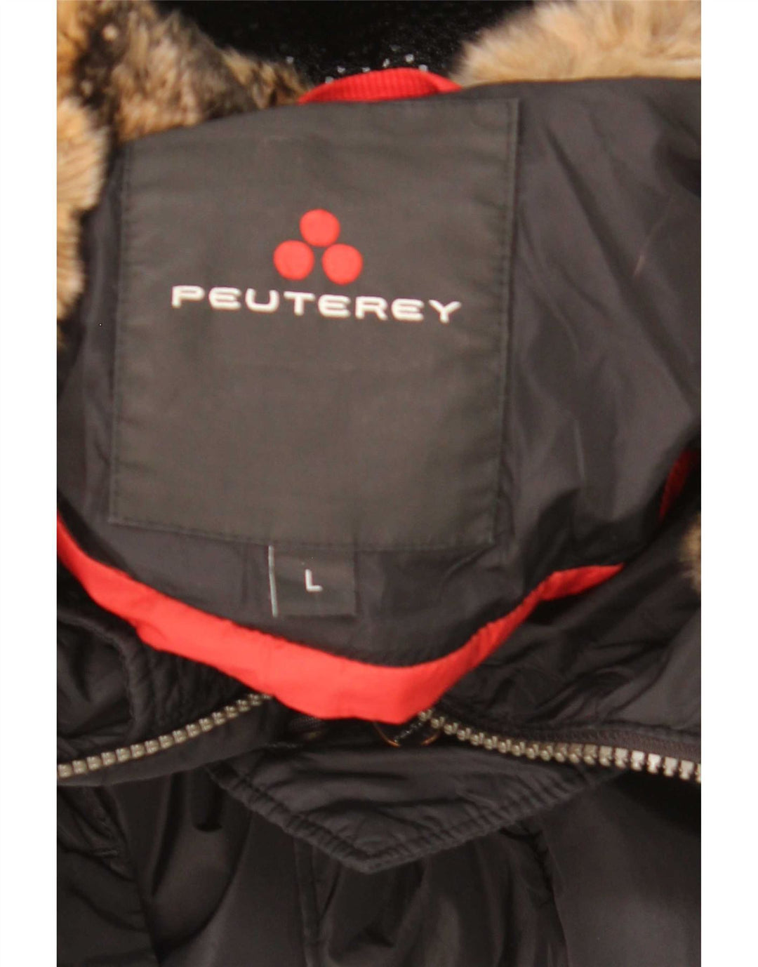 PEUTEREY Abrigo acolchado con capucha para hombre UK 40 Large Poliéster negro